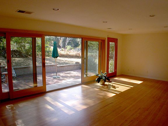 Big sliders opening onto patio