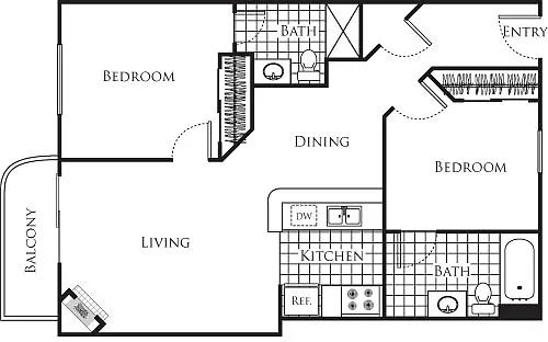 Floor plan Large 2 bedroom