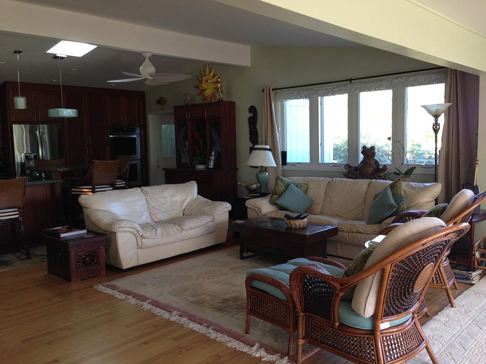 Open Hawaiian style living room space