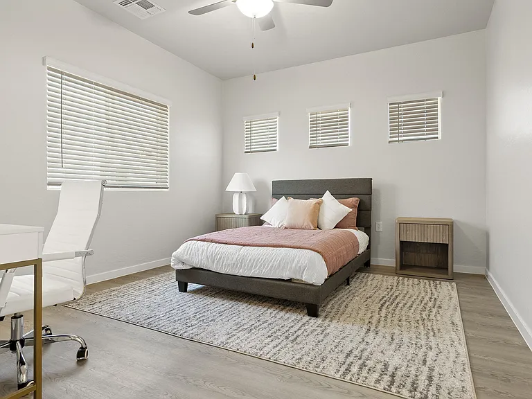 Open bedrooms offering natural light