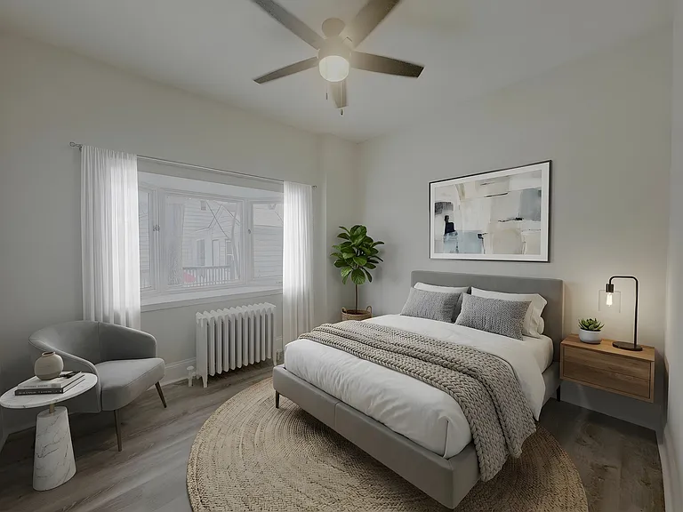 Bedroom one has large bay window and a den/office connected to it