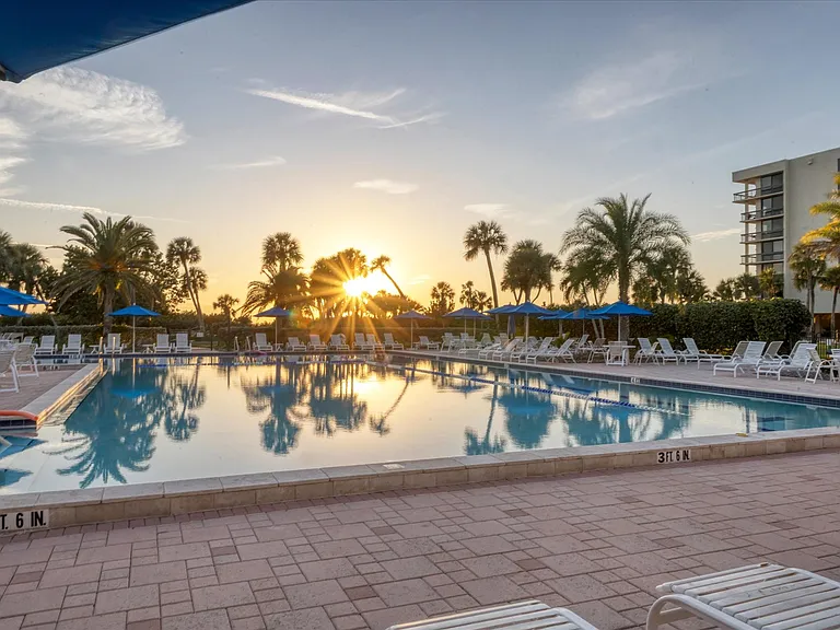 Pool at sunset