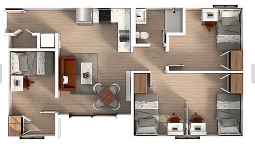 Floor plan 3 Bedroom | 1 Bath