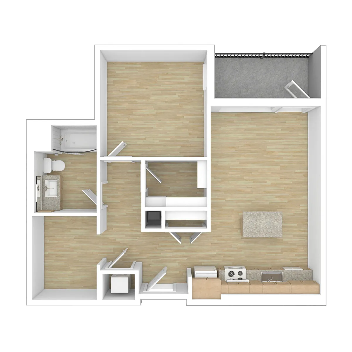 Floor plan 1 Bedroom 1 Bathroom with Den - Workforce/Income P