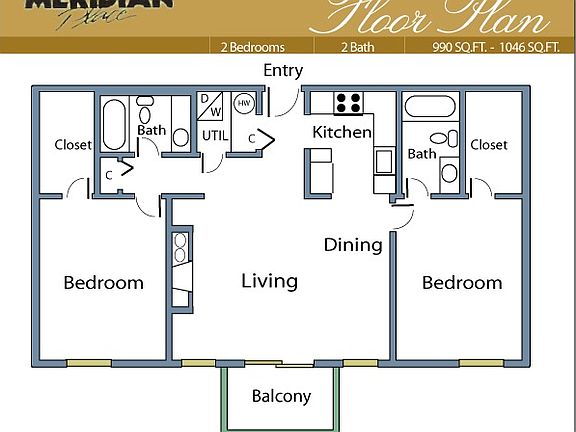 988 sq ft. But very spacious