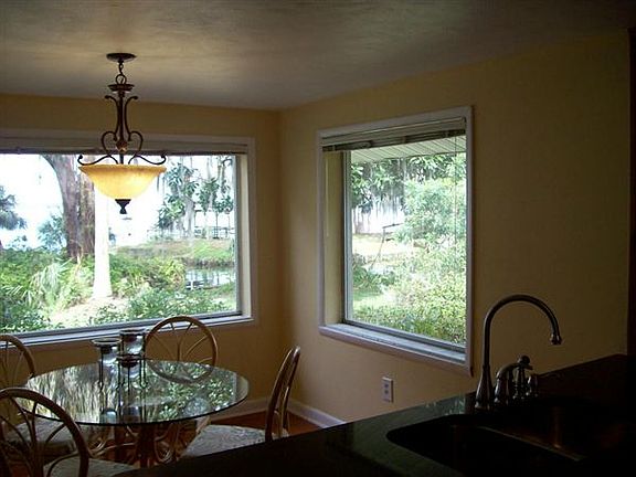 Kitchen nook with lake view