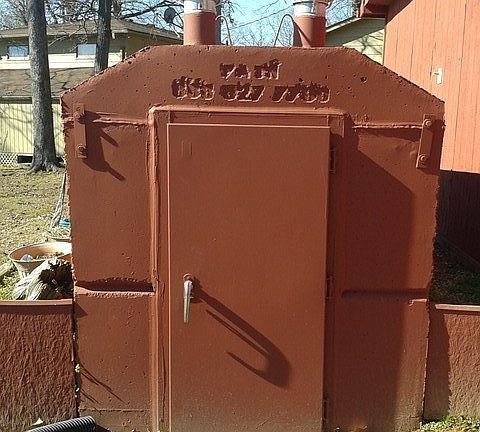 STORMY WEATHER
						:
						Concrete storm shelter is located just steps from back door.