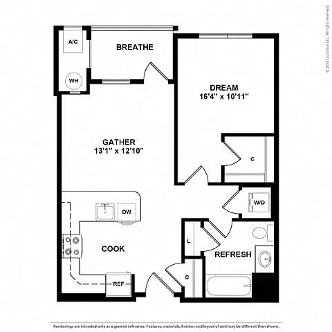 Floor plan 1F w/ Balcony