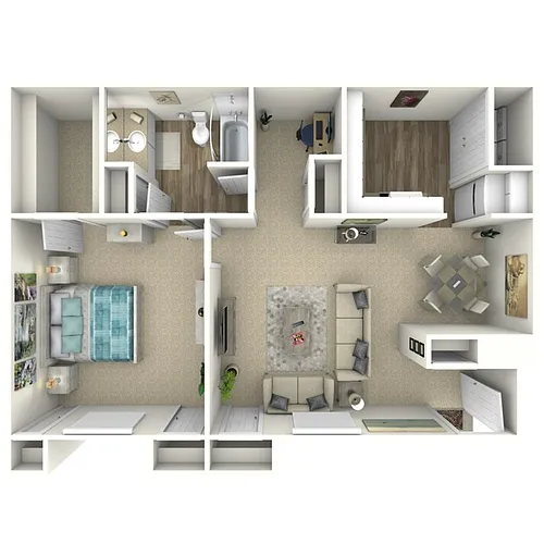 Floor plan 1 Bedroom 1 Bath
