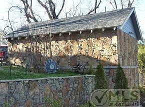 Stone garage & wall