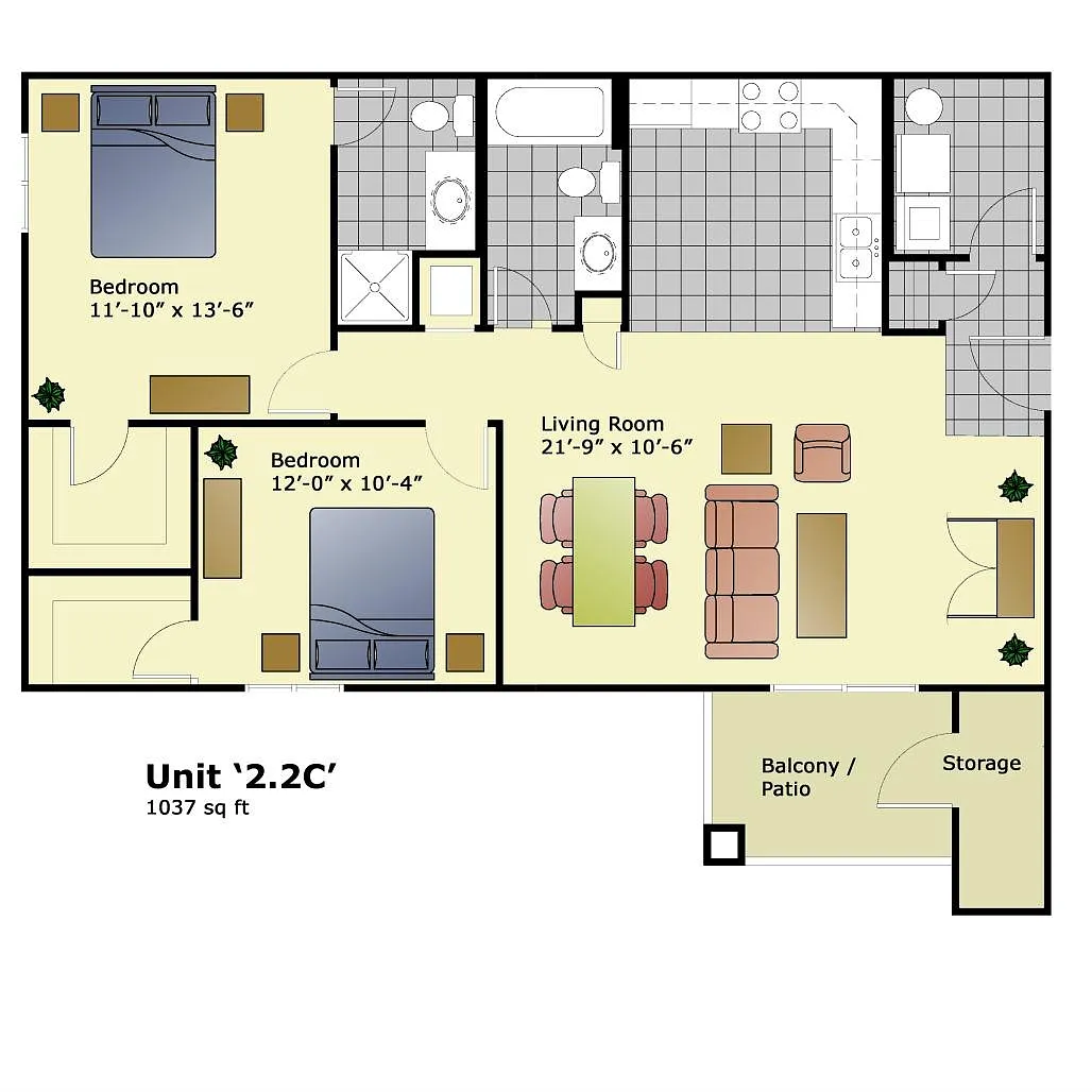 Floor plan 2-2C