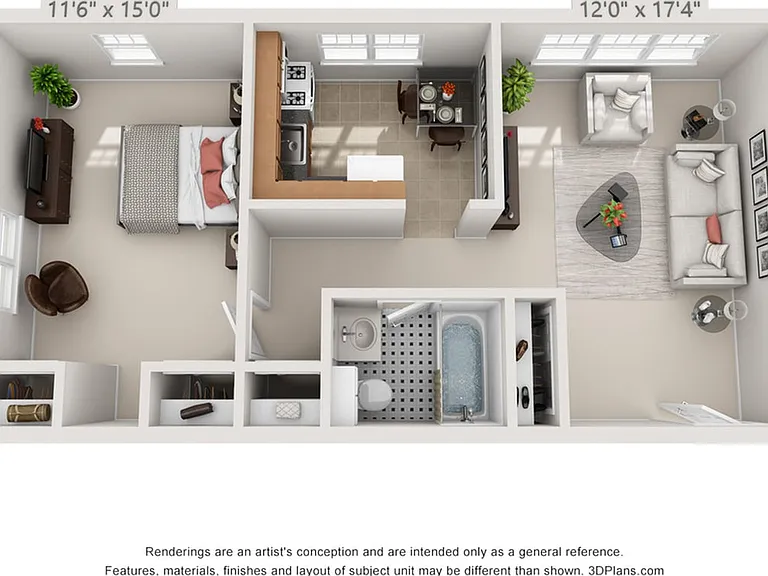 1 BEDROOM, 1 BATH - 650 SF 1 BEDROOM, 1 BATH - 650 SF