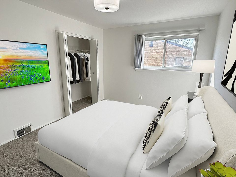 Hip bedroom in Royal Oak apartment with updates everywhere.