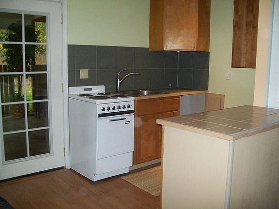 Full size newer refrigerator and Apt. size stove and dishwas