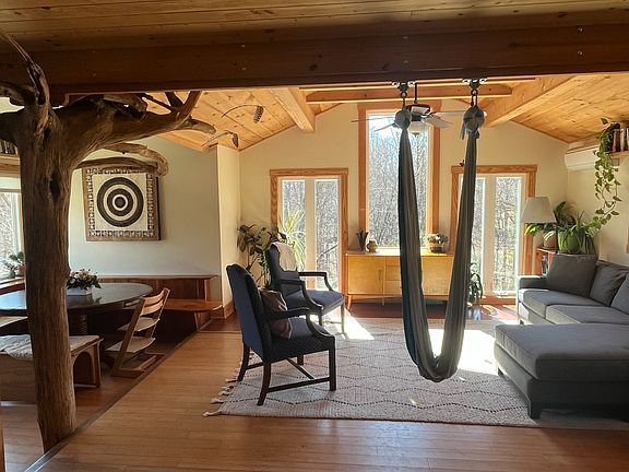 Living room and dining area from the front entrance