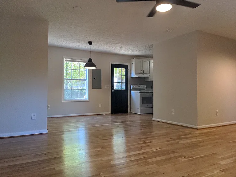 Open living and dining room