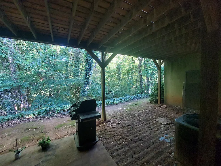 Downstairs under the deck