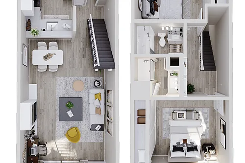 Floor plan 2 Bedroom Townhouse Renovated