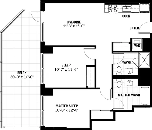 Floor plan Greenspace Two Bed 13
