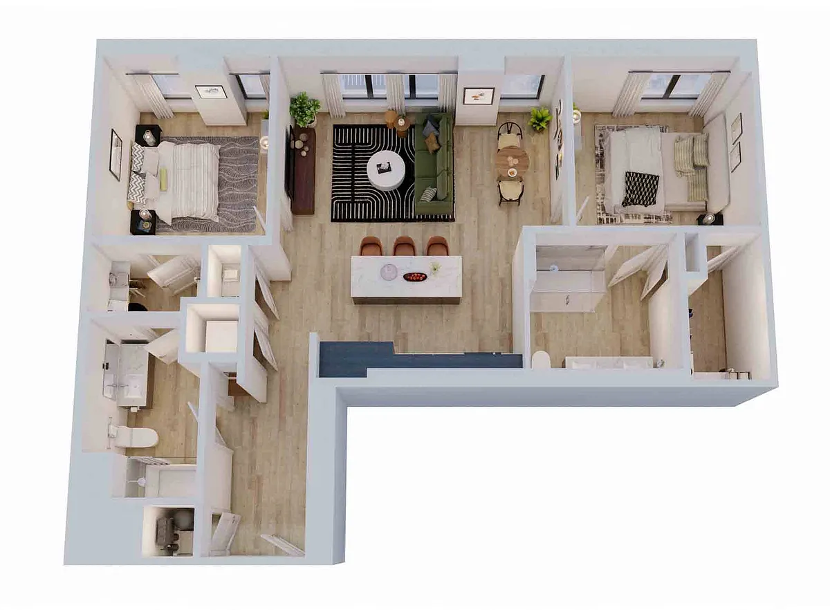 Floor plan 2 Bed/2 Bath-B4