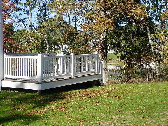 Double decks overlooking the water