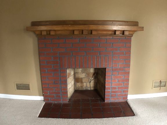 Brick fireplace