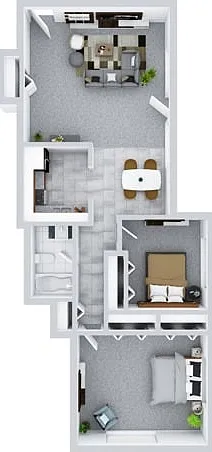2 Bedroom/1Bathroom Floor Plan 2 Bedroom/1Bathroom Floor Plan