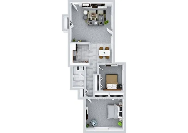 Floor plan 2 Bedroom x 1 Bathroom Classic Floor Plan