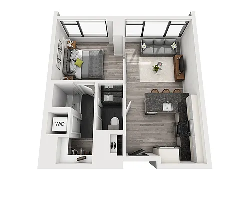 Floor plan One Bedroom A1X-PH Penthouse