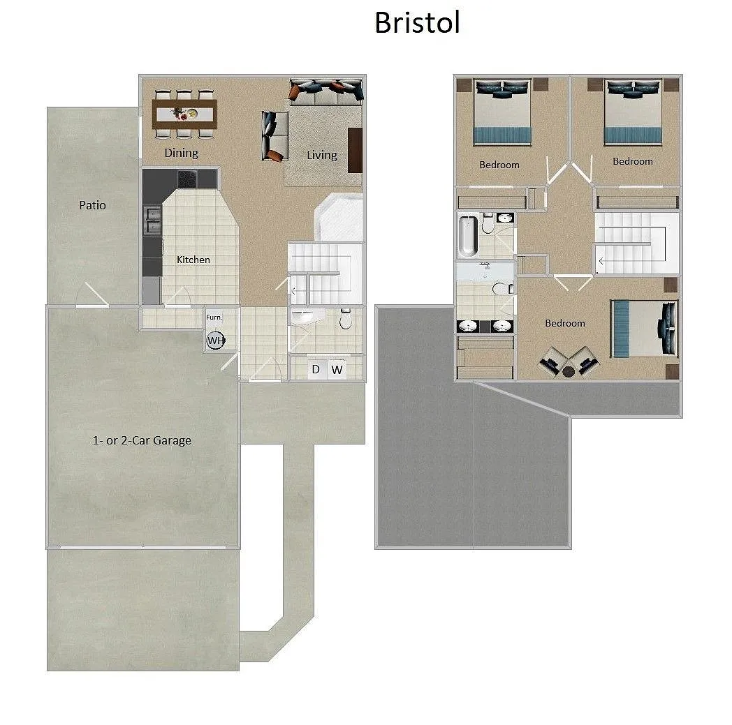 Floor plan Bristol 1 Car Garage