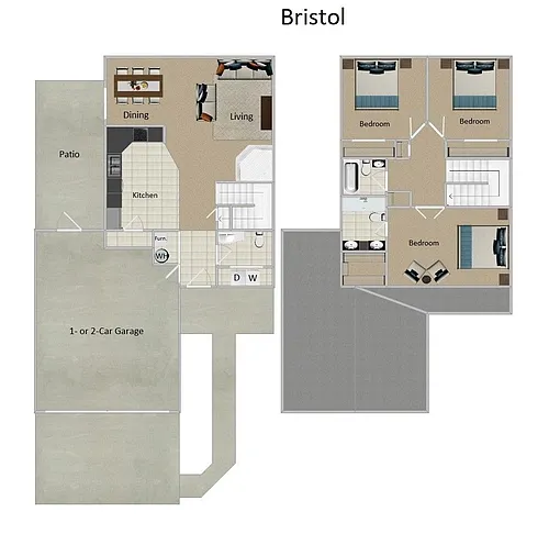 Floor plan Bristol 1 Car Garage