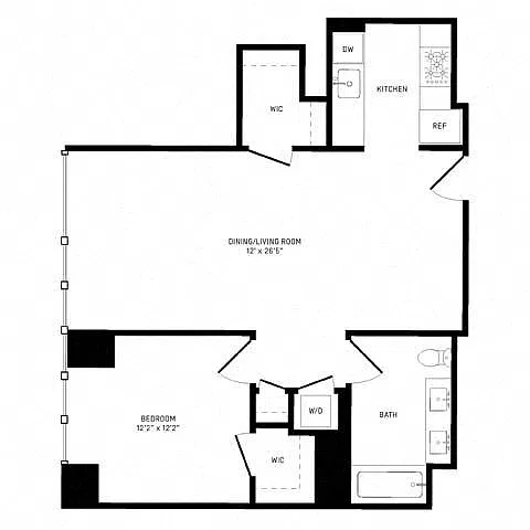 Floor plan 1K