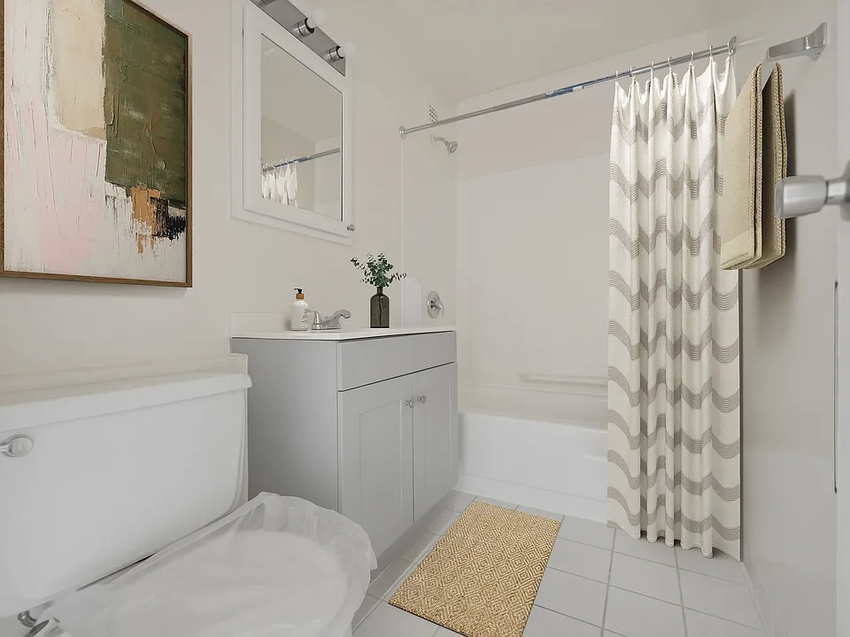 Step into modern elegance at Patchogue Village at Terry. This stylish bathroom features sleek fixtures, ample storage, and a serene atmosphere, perfect for relaxation. Enhance your lifestyle todayschedule your visit now!