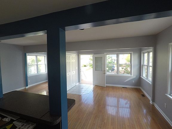 View from kitchen out to living room