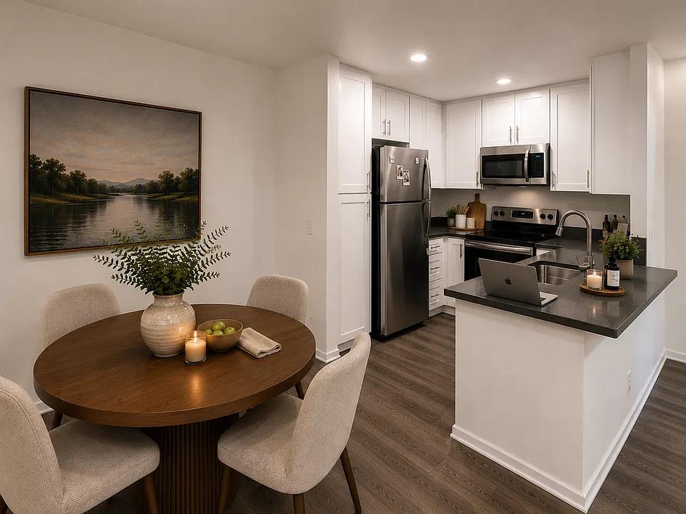 TIMELESS - White cabinets paired with luxurious speckled gray quartz countertops