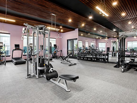 Stay active with a fully equipped fitness center right at home.