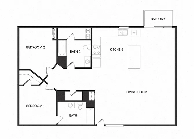 Floor plan Two Bedroom 2 Bath