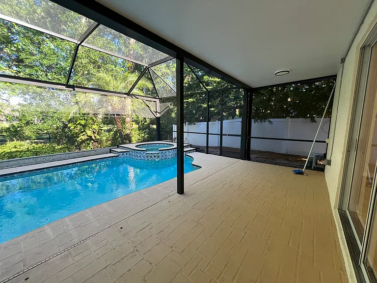 Covered Backyard Patio and Pool