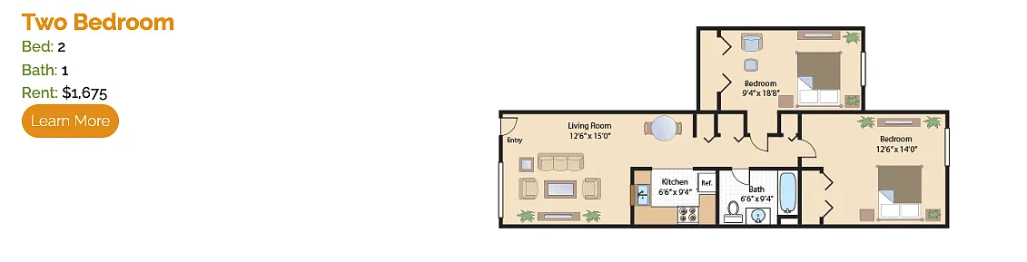 Floor plan Two Bedroom