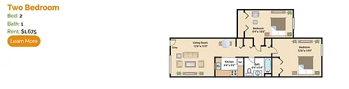 Floor plan 2BR 1BA