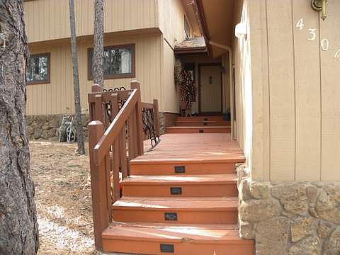 Front entry way with nice deck