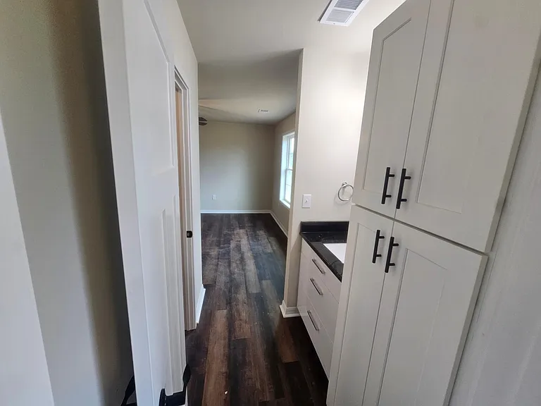 master vanity area from shower