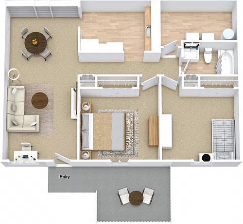 Floor plan Two Bedroom / One Bath