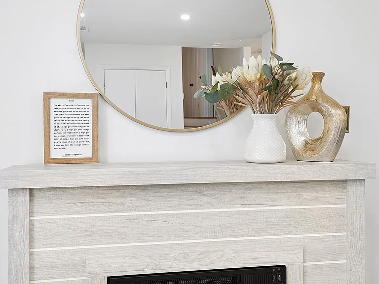 Electric fireplace in the living room