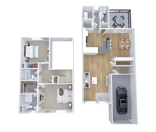 Floor plan 2 Bedroom 2.5 Bathroom