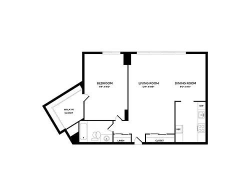 Floor plan 1 Bedroom D