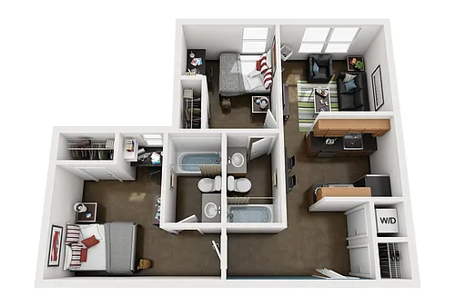 Floor plan 2BR/2BA