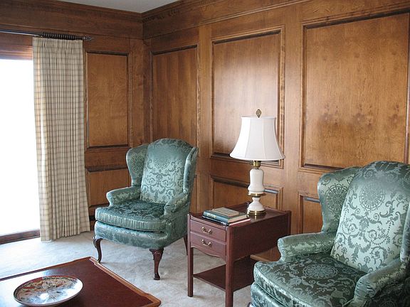 More of the Library; showing part of the slidding glass doors to the Balcony