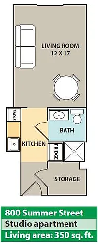 Floor plan Studio with Garage Parking