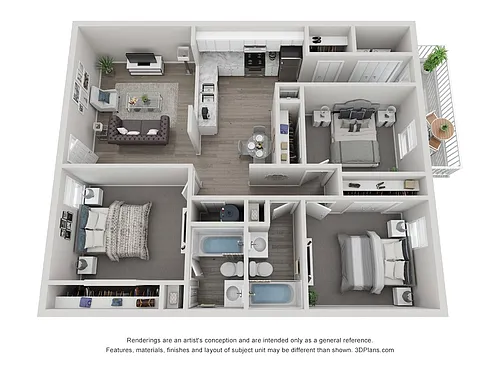 Floor plan Three Bedroom